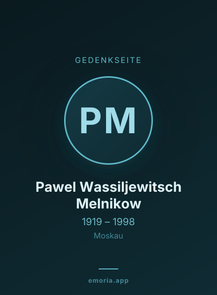 Gedenkportrait von Pawel Wassiljewitsch Melnikow