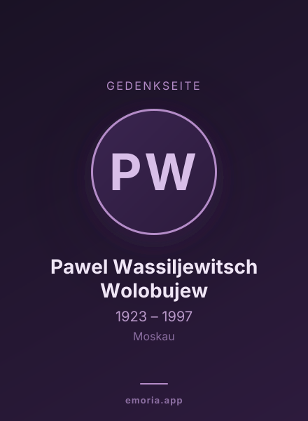 Gedenkportrait von Pawel Wassiljewitsch Wolobujew