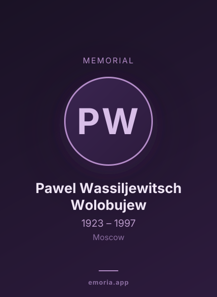 Memorial portrait of Pawel Wassiljewitsch Wolobujew