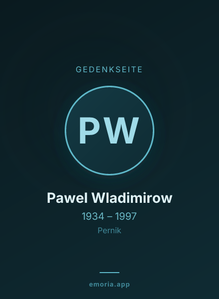 Gedenkportrait von Pawel Wladimirow