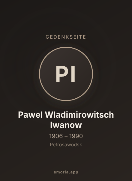 Gedenkportrait von Pawel Wladimirowitsch Iwanow