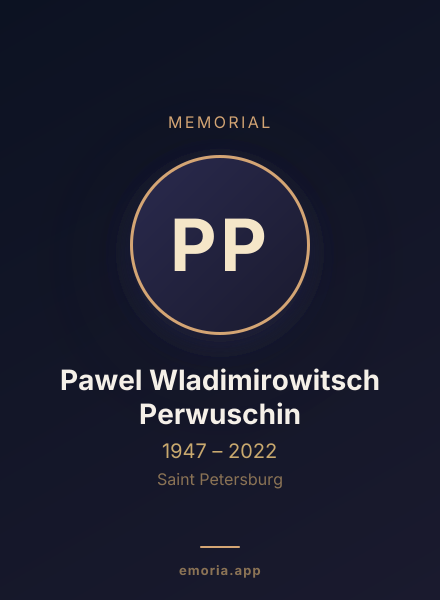 Memorial portrait of Pawel Wladimirowitsch Perwuschin