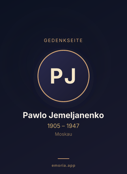 Gedenkportrait von Pawlo Jemeljanenko