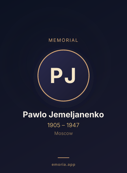 Memorial portrait of Pawlo Jemeljanenko