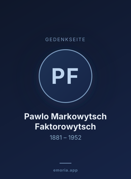Gedenkportrait von Pawlo Markowytsch Faktorowytsch