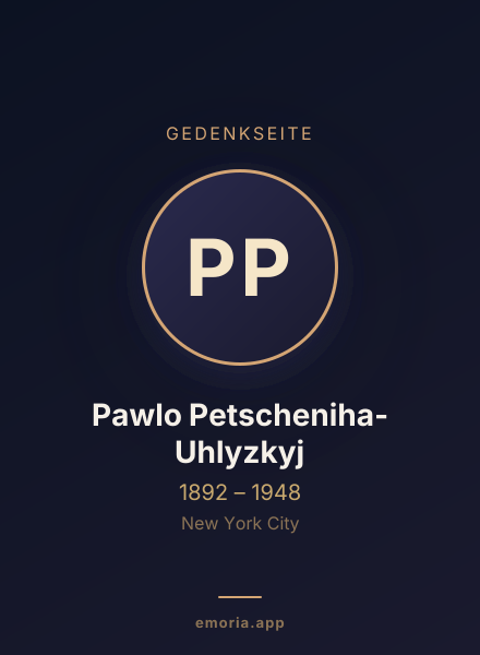 Gedenkportrait von Pawlo Petscheniha-Uhlyzkyj