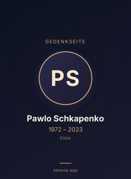 Gedenkportrait von Pawlo Schkapenko