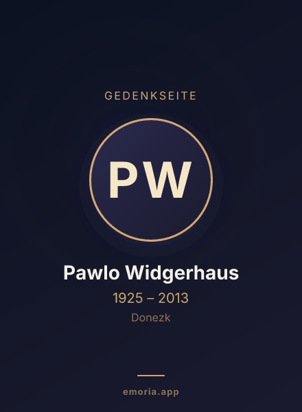 Gedenkportrait von Pawlo Widgerhaus
