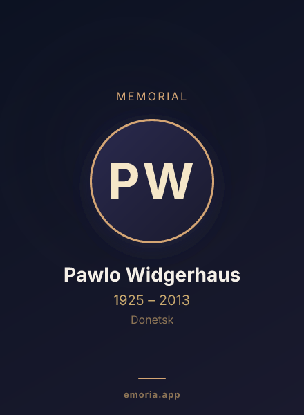 Memorial portrait of Pawlo Widgerhaus