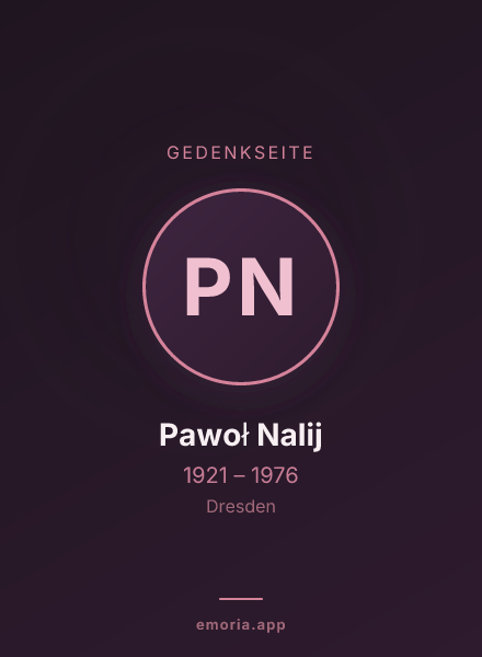 Gedenkportrait von Pawoł Nalij