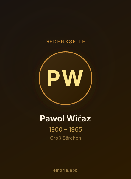 Gedenkportrait von Pawoł Wićaz