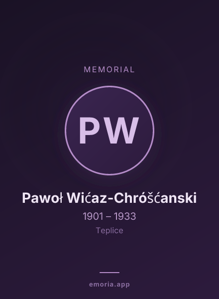 Memorial portrait of Pawoł Wićaz-Chróšćanski