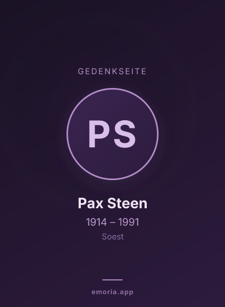 Gedenkportrait von Pax Steen