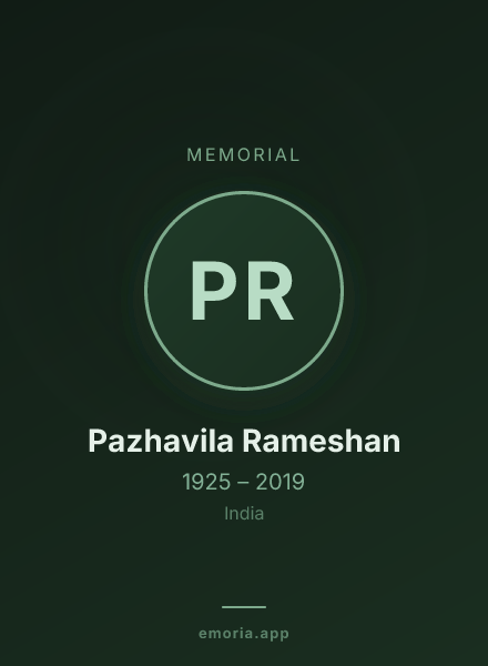 Memorial portrait of Pazhavila Rameshan
