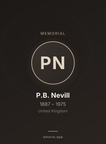 Memorial portrait of P.B. Nevill