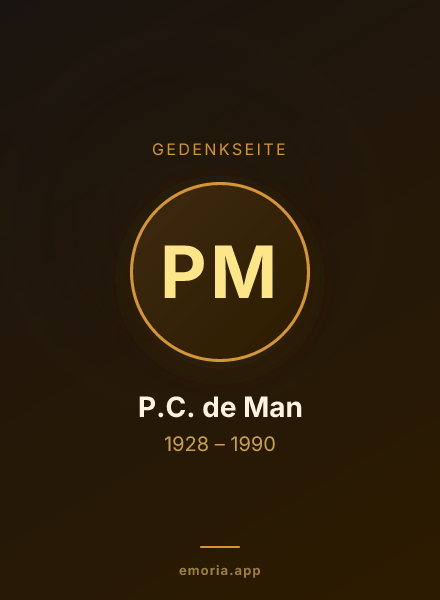 Gedenkportrait von P.C. de Man
