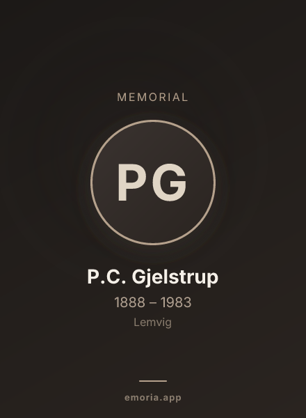 Memorial portrait of P.C. Gjelstrup