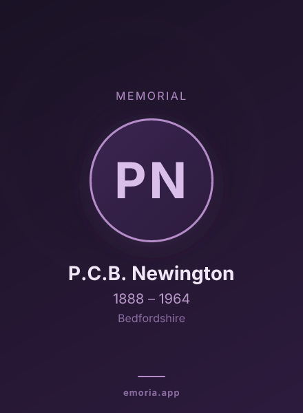 Memorial portrait of P.C.B. Newington