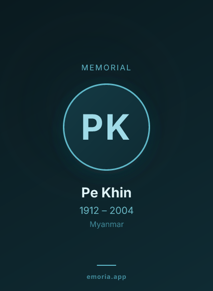 Memorial portrait of Pe Khin