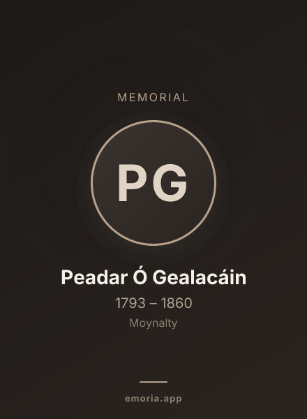 Memorial portrait of Peadar Ó Gealacáin