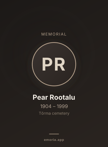 Memorial portrait of Pear Rootalu