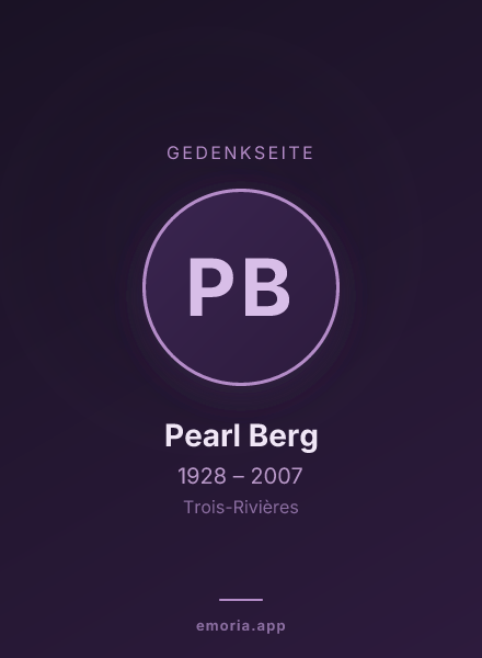 Gedenkportrait von Pearl Berg