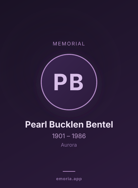 Memorial portrait of Pearl Bucklen Bentel