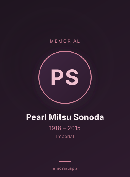 Memorial portrait of Pearl Mitsu Sonoda