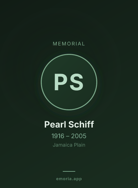 Memorial portrait of Pearl Schiff
