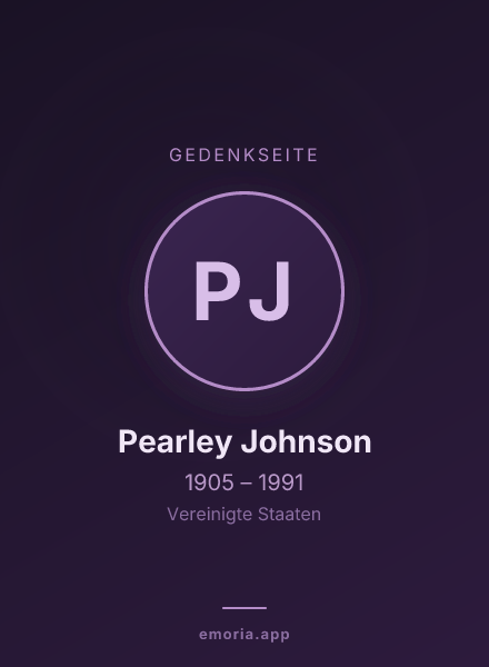 Gedenkportrait von Pearley Johnson