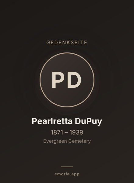Gedenkportrait von Pearlretta DuPuy