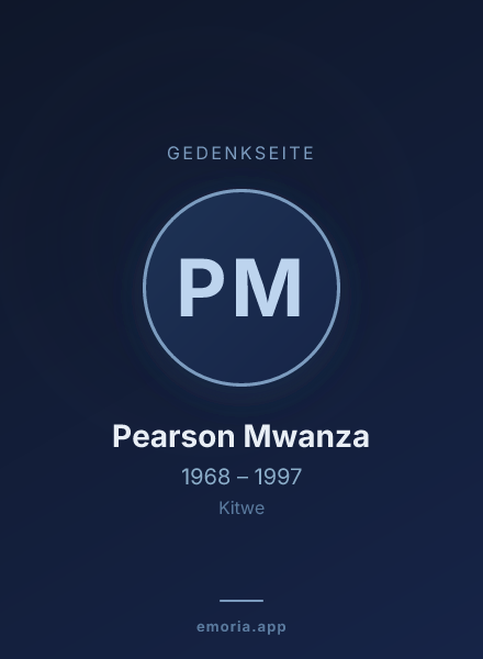 Gedenkportrait von Pearson Mwanza