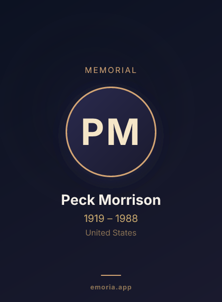 Memorial portrait of Peck Morrison
