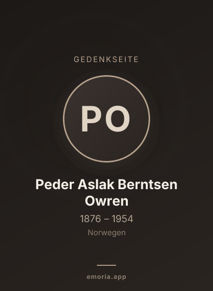 Gedenkportrait von Peder Aslak Berntsen Owren