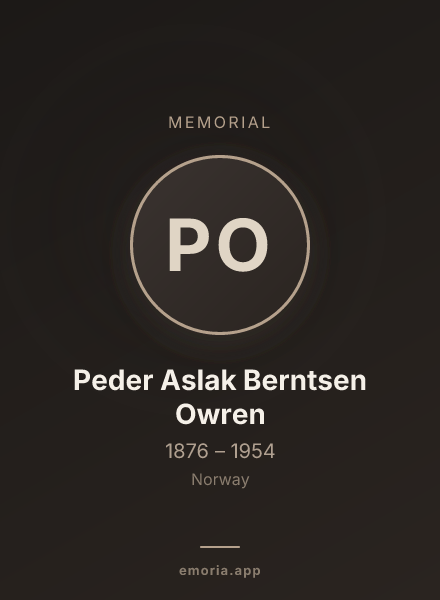 Memorial portrait of Peder Aslak Berntsen Owren