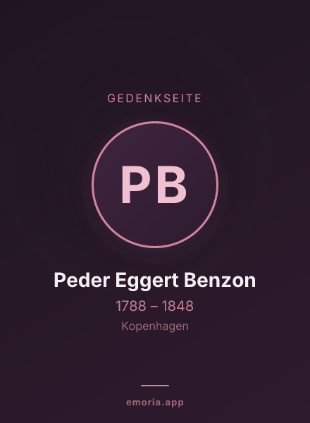 Gedenkportrait von Peder Eggert Benzon