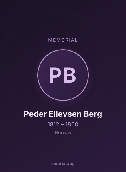 Memorial portrait of Peder Ellevsen Berg