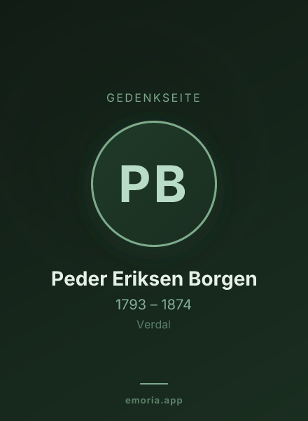 Gedenkportrait von Peder Eriksen Borgen