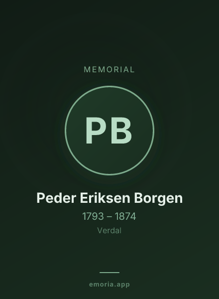 Memorial portrait of Peder Eriksen Borgen