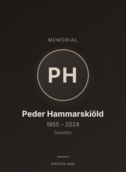 Memorial portrait of Peder Hammarskiöld