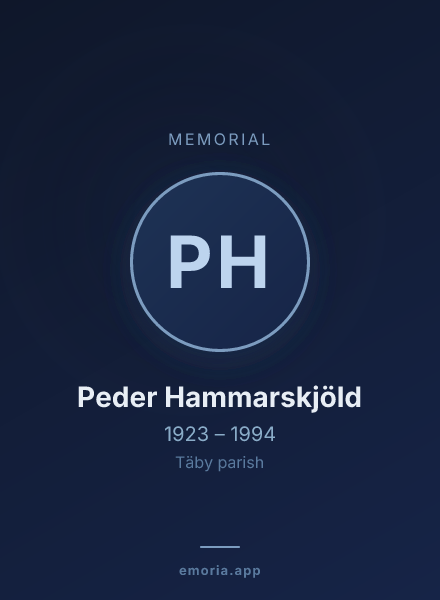 Memorial portrait of Peder Hammarskjöld