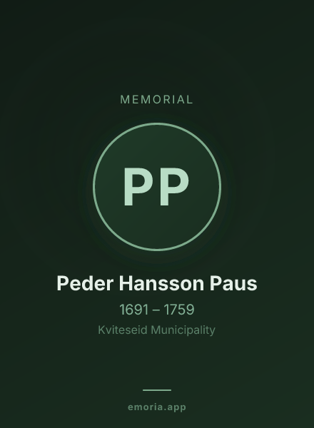 Memorial portrait of Peder Hansson Paus