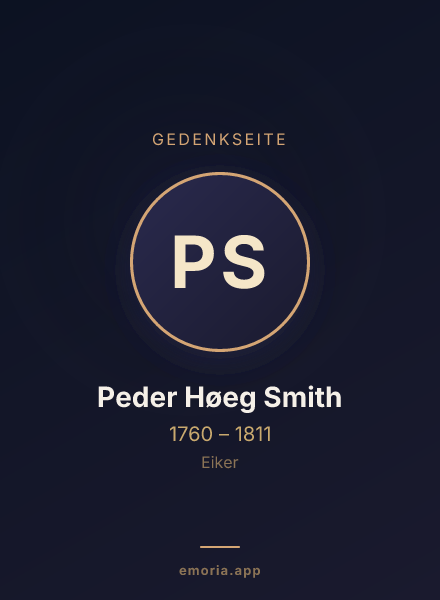 Gedenkportrait von Peder Høeg Smith