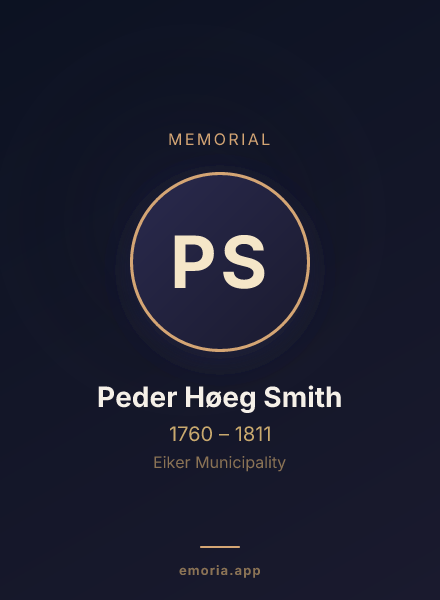 Memorial portrait of Peder Høeg Smith