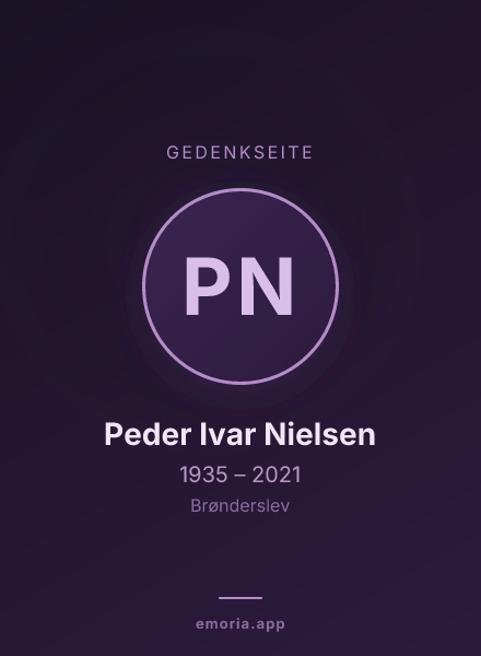 Gedenkportrait von Peder Ivar Nielsen