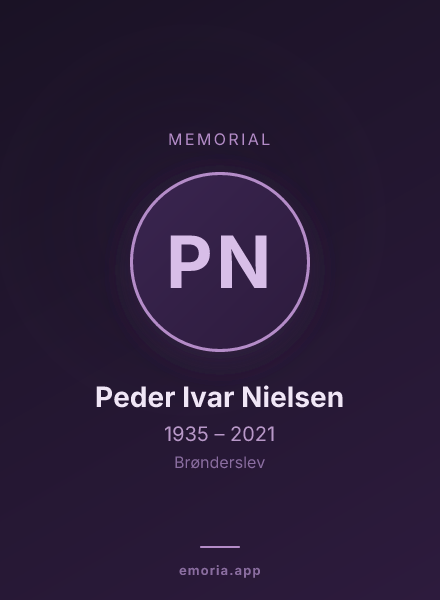 Memorial portrait of Peder Ivar Nielsen