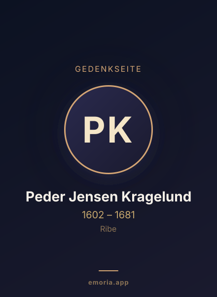 Gedenkportrait von Peder Jensen Kragelund