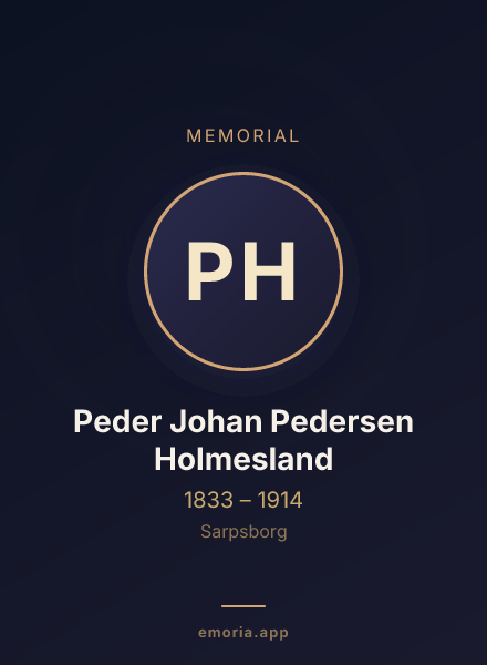 Memorial portrait of Peder Johan Pedersen Holmesland