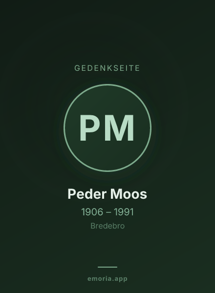 Gedenkportrait von Peder Moos