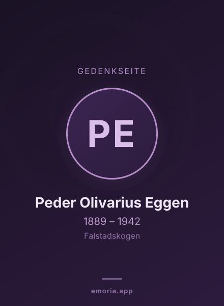 Gedenkportrait von Peder Olivarius Eggen